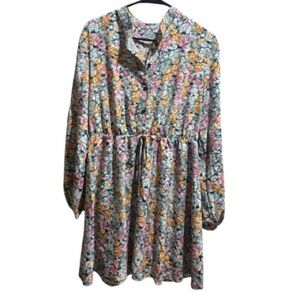Floral Long Sleeve Casual Dress